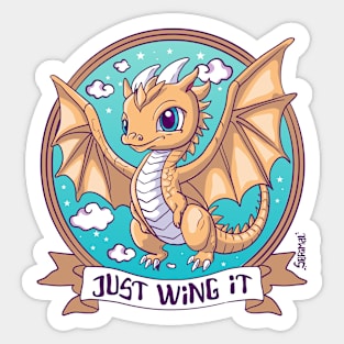 Just Wing It - Fearless Dragon in Flight Sticker